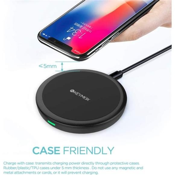 Wireless Charger, KEYMOX 5W charger compatible with all QI-Enable Devices - Picture 3 of 7